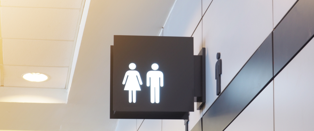 photo of a restroom sign