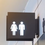 photo of a restroom sign